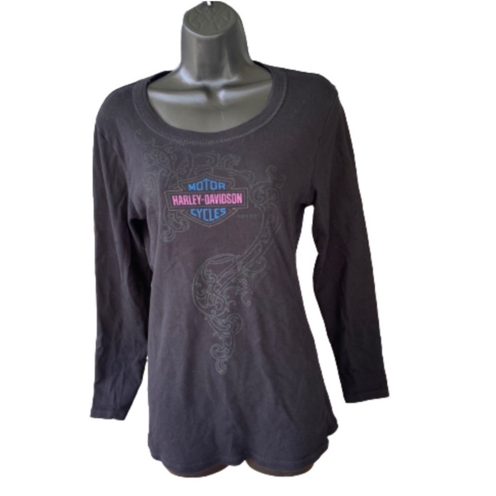 Harley Davidson graphic long sleeve women's black shirt size large